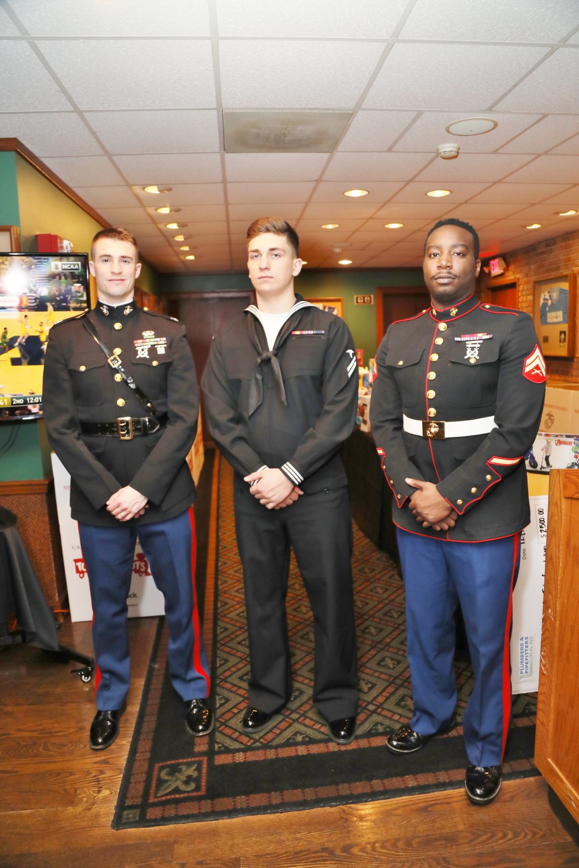 Captain Randall Gregorius, HN Peter Wohlstadter, CPL Donnaven Akins